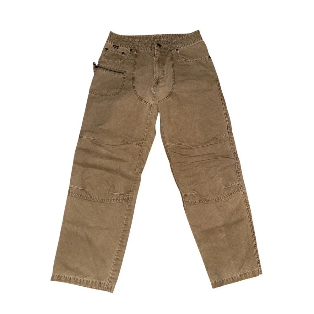 KÜHL Mens Utility Work Pants Khaki Tan Straight Leg Reinforced Knees 36x30